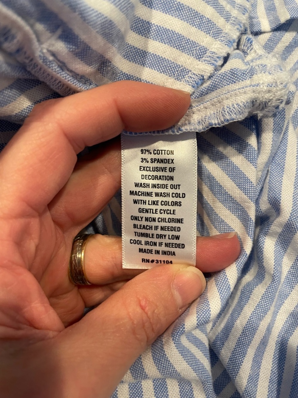 Blue & White Striped Tiered Dress with Navy Embroidery - Picture 7 of 7